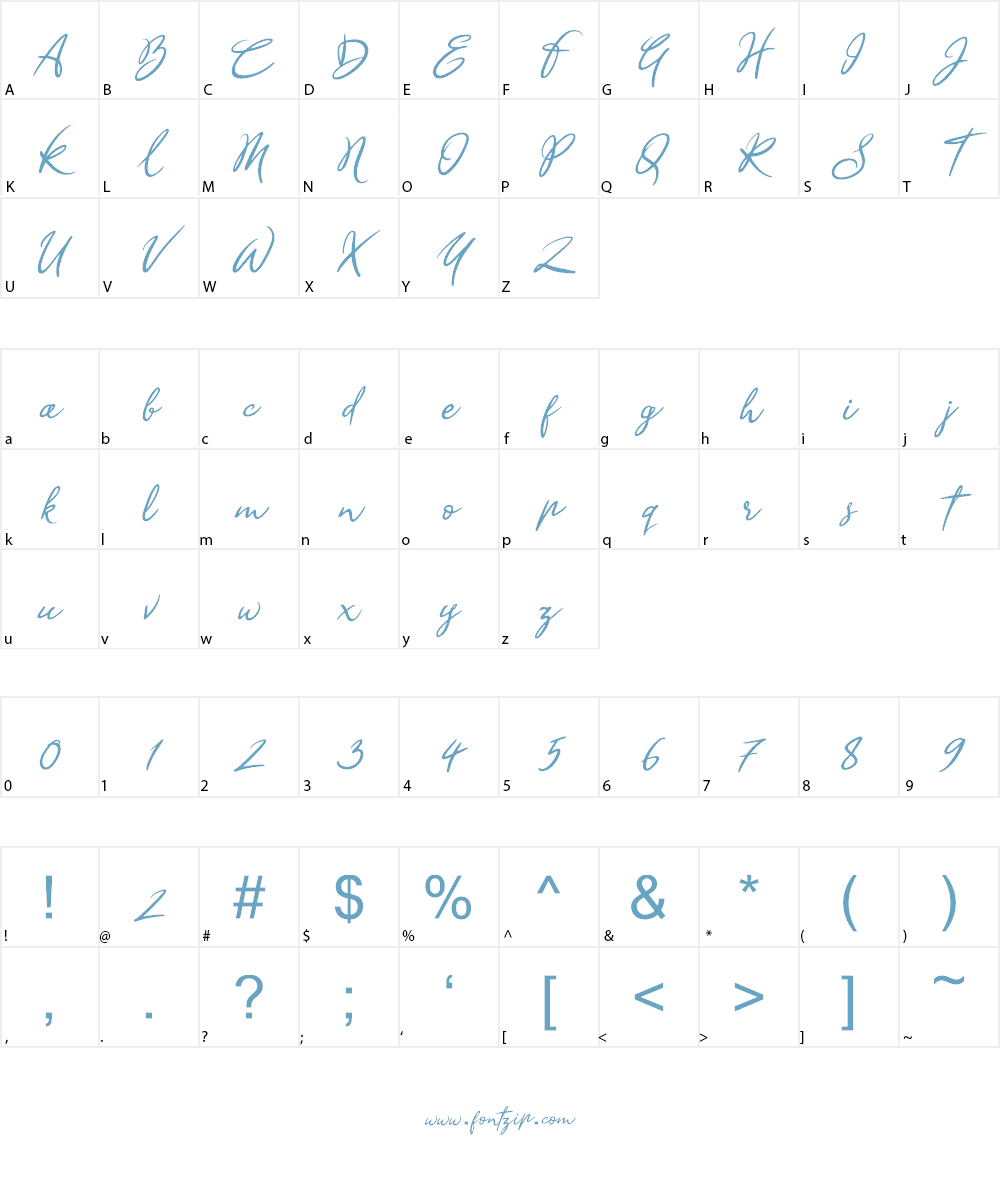 Sandra Belhock Italic Font Character